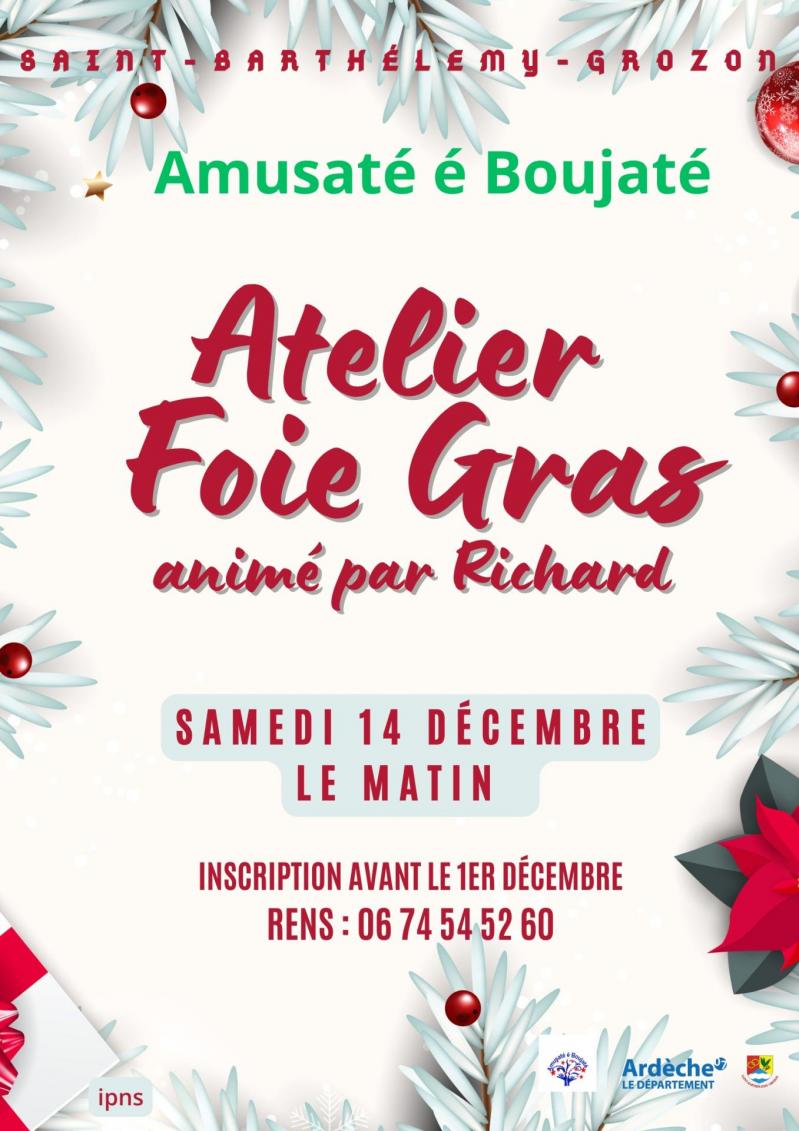 Affiche atelier foie gras