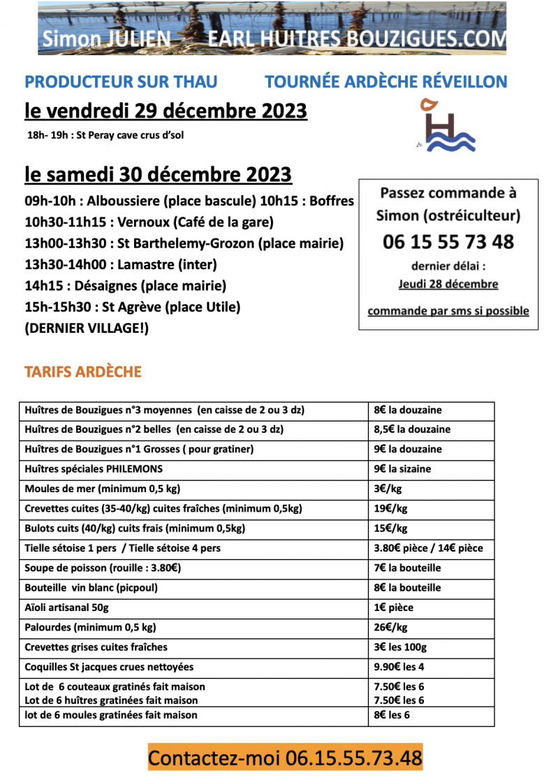 calendrier 2024 Simon Bugnon Ardèche